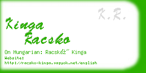 kinga racsko business card